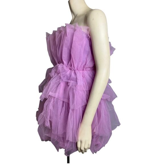 Elegant Lavender Tulle Dress - Picture 5 of 8